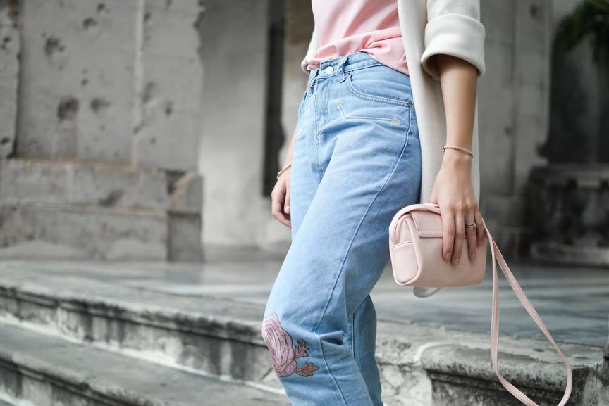 woman holding a purse