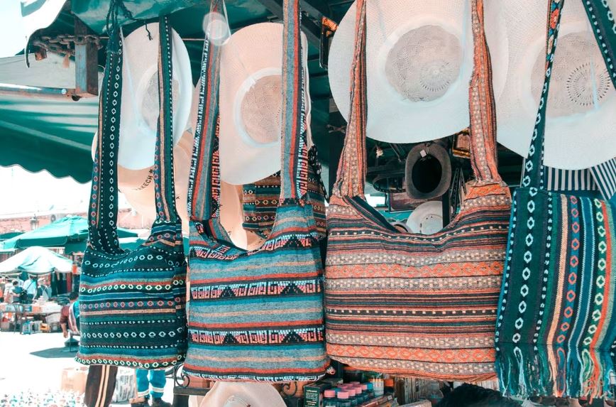 jute purses with patterns