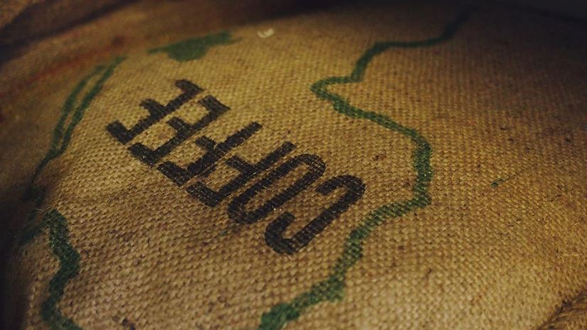 a coffee burlap sack